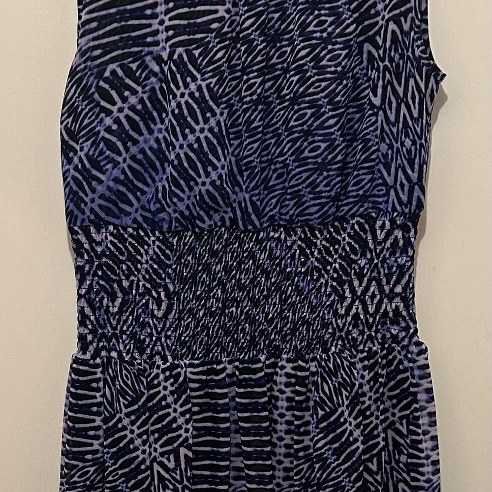 Calvin Klein - Blue and Black Patterned Dress - size 10
